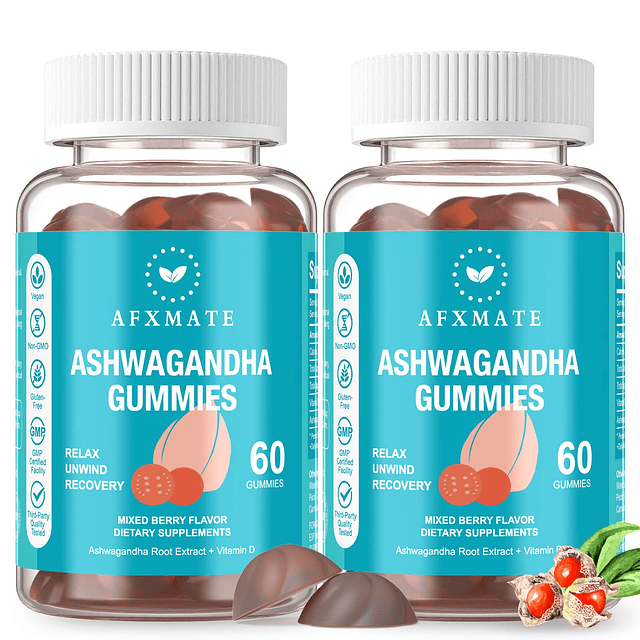 Ashwagandha Gomitas y Gomitas de Vitamina D para hombres y m