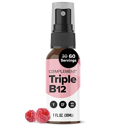 o Vegano Vitamina Triple B12 Líquido Spray Mezcla de 1500 mc