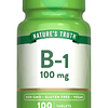 Vitamina B1 100 mg (tiamina) | 100 unidades | Suplemento veg