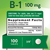 Vitamina B1 100 mg (tiamina) | 100 unidades | Suplemento veg