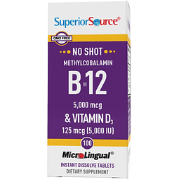 Metil B12 y Vitamina D3 5000 UI Multivitaminas, 5000 mcg, 10