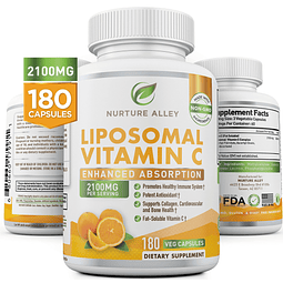 Vitamina C liposomal 2100 mg 180 cápsulas Ácido ascórbico de