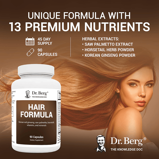 Dr. Berg Vitaminas todo en uno para cabello, piel y uñas Fór