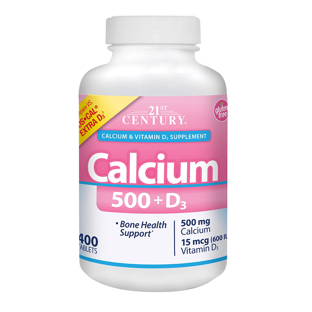 Vitamins Calcio 500 Plus Cápsulas Extra D, 400 unidades