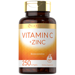 Vitamina C con Zinc | 250 cápsulas blandas | Biodisponible |