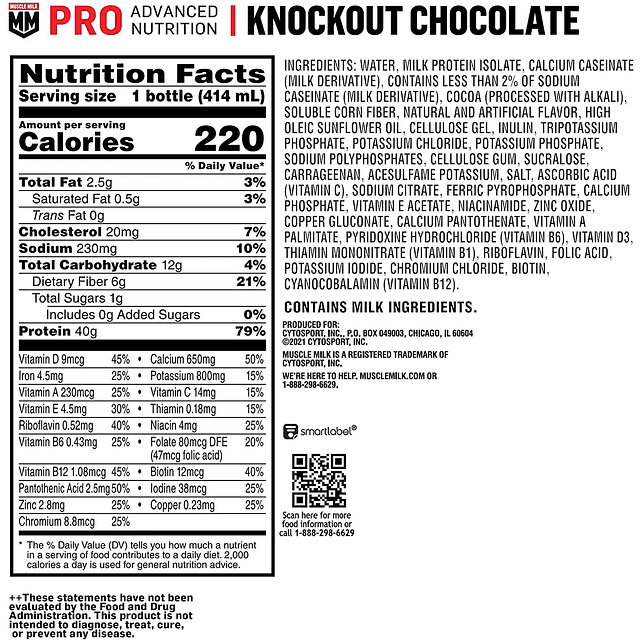 Batido de proteínas Pro Advanced Nutrition, chocolate Knocko