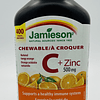 Jamieson Vitamina C masticable + Zinc 500 mg, Naranja picant