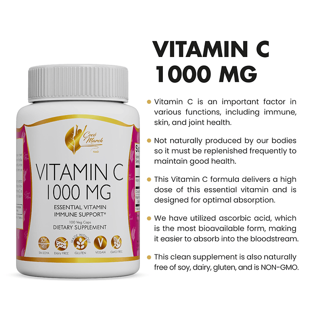 Cocó March Vitamina C 1000 MG Suplemento dietético, alta dos