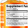 Vitamina D3 sin azúcar 50.000 UI Suplemento semanal 60 gomit