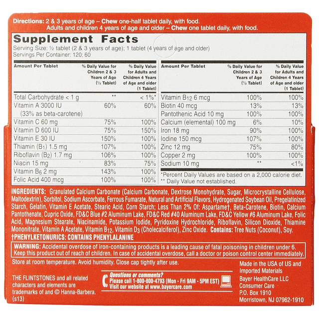 Picapiedra tabletas masticables completas 60 unidades (paque