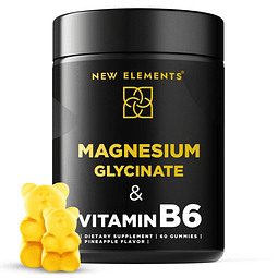 Gomitas de glicinato de magnesio 500 mg con vitamina B6 100