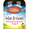 Solar D Gems, suplemento de vitamina D3 y omega-3, 4000 UI (