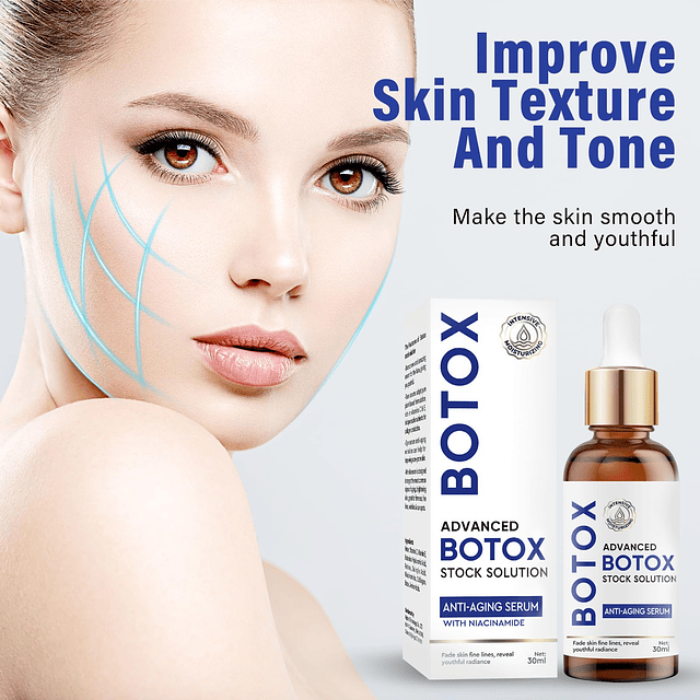 Suero facial Botox, Botox en una botella con vitamina C y E,