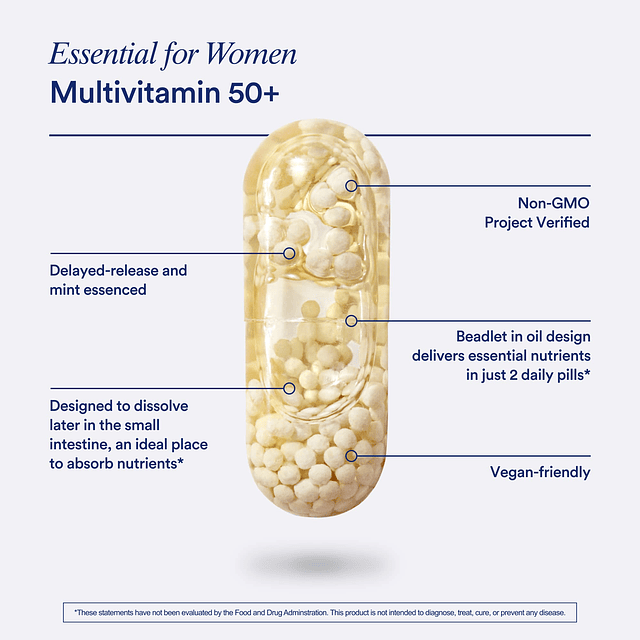 Multivitamínico para mujeres mayores de 50 años, suplementos