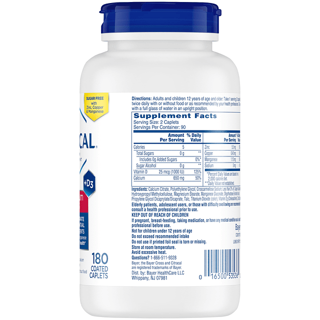 Citracal Maximum Plus, 650 mg de citrato de calcio, de fácil