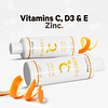 Vitamina C líquida 1000 mg, vitaminas D3, E y zinc, escaramu