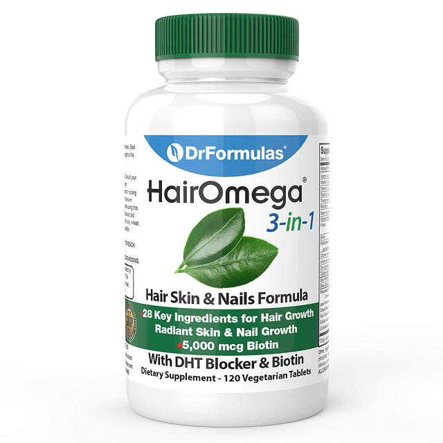 HairOmega Vitaminas 3 en 1 para el crecimiento del cabello c