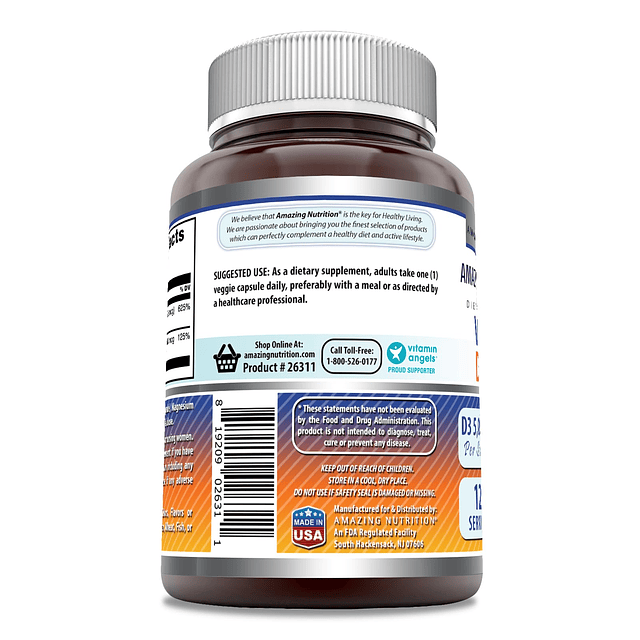 Amazing Formulas Vitamina D3 5000 UI con Vitamina K2 100 Mcg