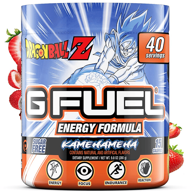 Dragon Ball Z Energy Powder, sin azúcar, suplemento de enfoq