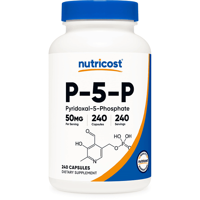 P5P Suplemento de vitamina B6 50 mg, 240 cápsulas (piridoxal