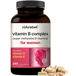 Complejo de vitamina B para mujeres, 240 cápsulas vegetales