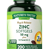 Zinc 50 mg con vitamina C | 200 cápsulas blandas líquidas |