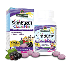 Kids Sambucus masticables de saúco negro con vitamina C y zi