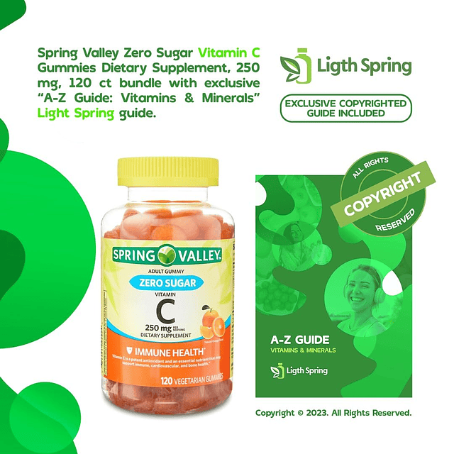 Spring Valley Zero Sugar Vitamina C Gummies Suplemento dieté