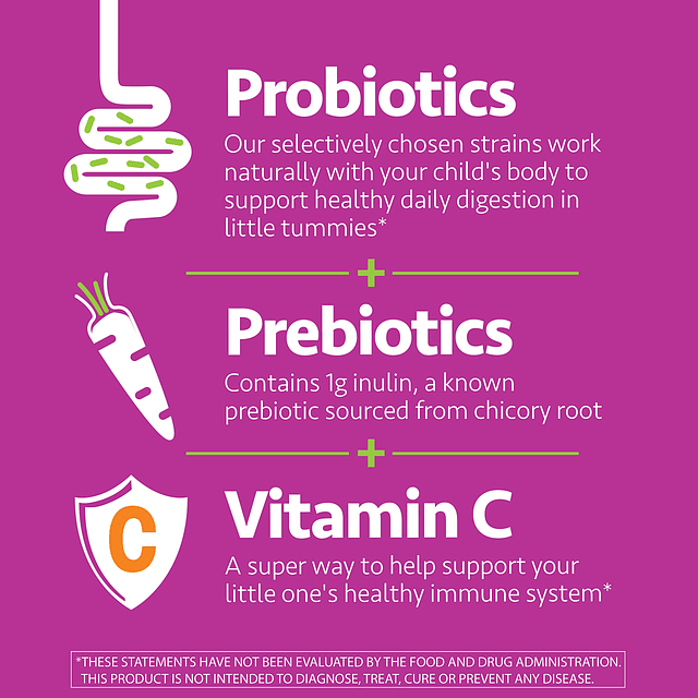 Gomitas probióticas para niños, apoyo digestivo e inmunológi