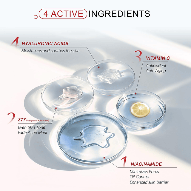 Suero de niacinamida 10%+ 1% Suero facial de vitamina C para