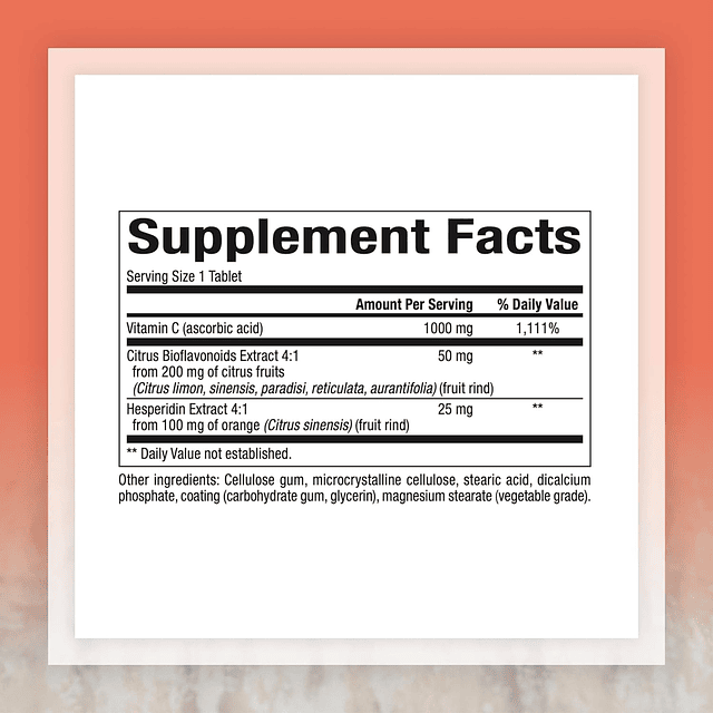 Vitamina C 1000 mg de liberación prolongada, apoyo antioxida