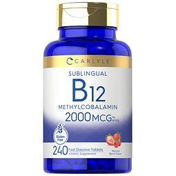 Vitamina B-12 | 2000 mcg | 240 tabletas de rápida disolución