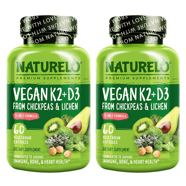 Vegan K2+D3 Sistema inmunológico y soporte óseo de líquenes