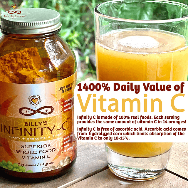 Polvo de vitamina C orgánico Infinity-C | VIT C biodisponibl