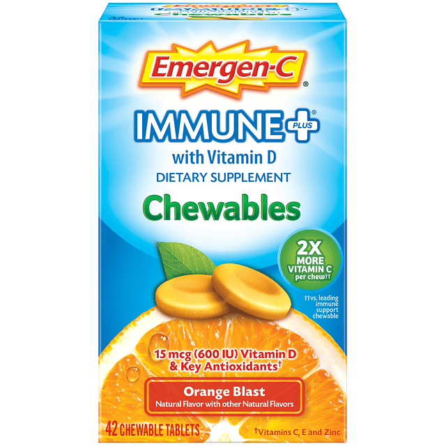 Immune+ Masticables 1000 mg de vitamina C con tableta de vit