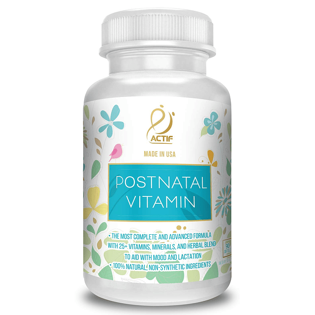 Vitamina posnatal con más de 25 vitaminas orgánicas y hierba