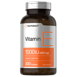 Vitamina E 1000 UI Cápsulas blandas | 200 unidades | Sin OGM