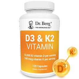 Dr. Berg Vitamina D3 K2 con polvo MCT Incluye 10,000 UI de v