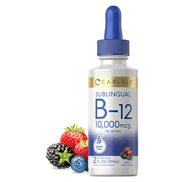 Vitamina B12 Sublingual | 10.000 mcg | 2 onzas líquidas | Go