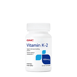 Vitamina K-2 100 mcg, 60 cápsulas blandas, apoya el proceso