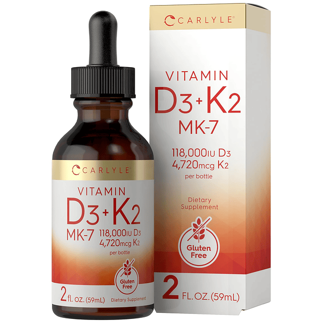 Vitamina D3 K2 Líquido | 2 onzas líquidas | Suplemento MK-7