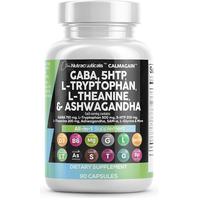 GABA 750 mg 5 HTP 200 mg L Triptófano 500 mg L Teanina 200 m