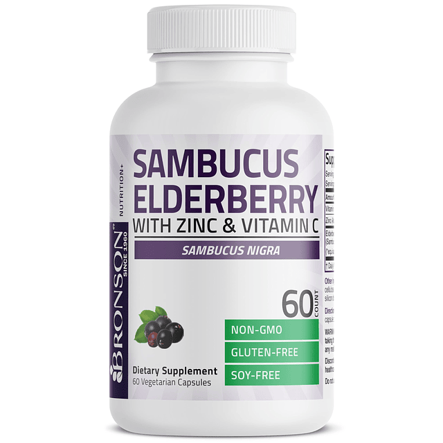 Sambucus Saúco con zinc y vitamina C Complejo triple de apoy