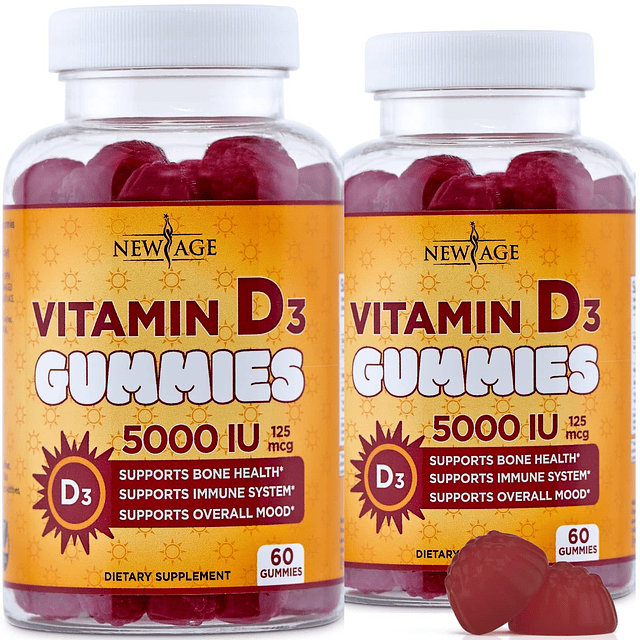 Vitamina D3 5000 UI 125 mcg gomitas Apoyo inmunológico, salu