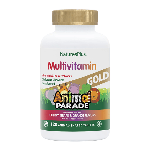 Multivitamínico infantil Animal Parade Gold Sabores variados