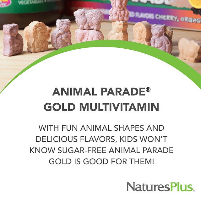 Multivitamínico infantil Animal Parade Gold Sabores variados