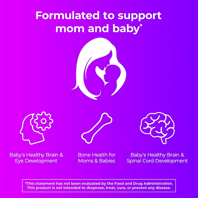 Multivitamínico prenatal 1 para mujeres que incluye vitamina