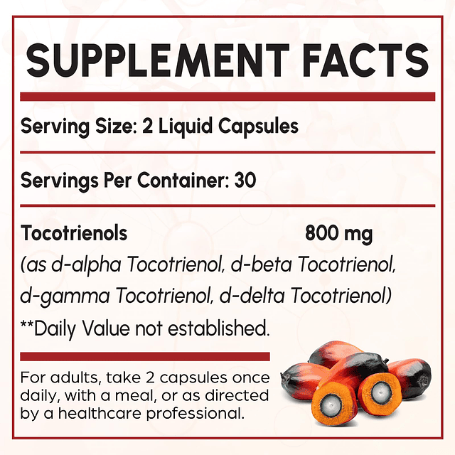 Suplemento de tocotrienol de espectro completo, tecnología d