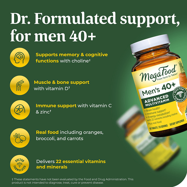 Men's 40+ Multivitamínico avanzado para hombres Formulado po