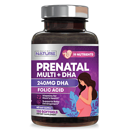 Vitaminas prenatales para mujeres Multivitamina con DHA, áci